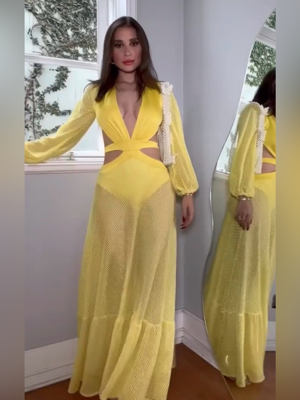 Yellow Cut Out Maxi Dress | Size S | Worn Once